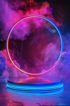 Circular Podium Floating in Body of Water