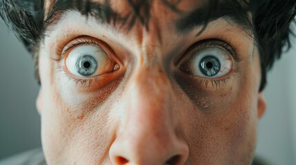 close up of a man face and striking eyes - obrazy, fototapety, plakaty