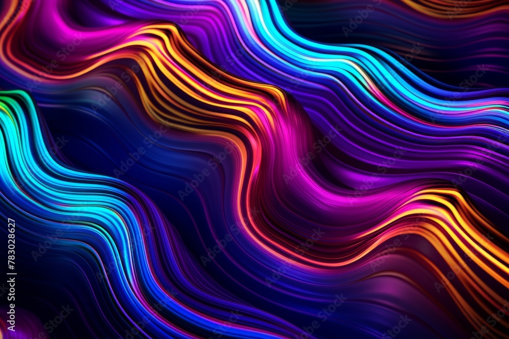 Poster abstract neon light patterns in various colors