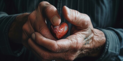Caring hands cradling a heart, symbolizing love and compassion