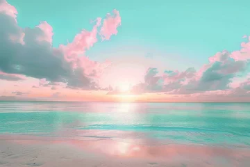 Fototapeten Beautiful seascape,  Sunset over the sea,   render © Nam