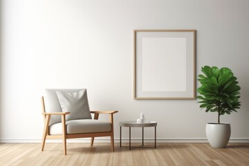 Clean and simple frame mock-up in a minimalist home