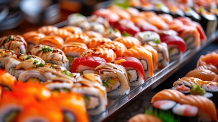 Ultimate Sushi Haven: All-Inclusive Dining Delight - obrazy, fototapety, plakaty