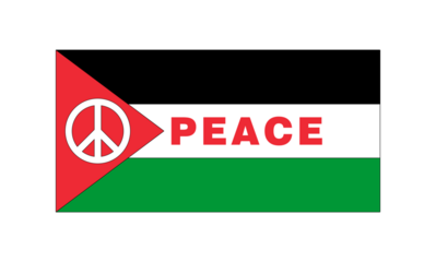 flag of Palestine, colors of the Palestinian flag and the symbol of peace, for the end of all wars and conflicts for the peace of all the peoples of this territory. news, events, truce, trump.