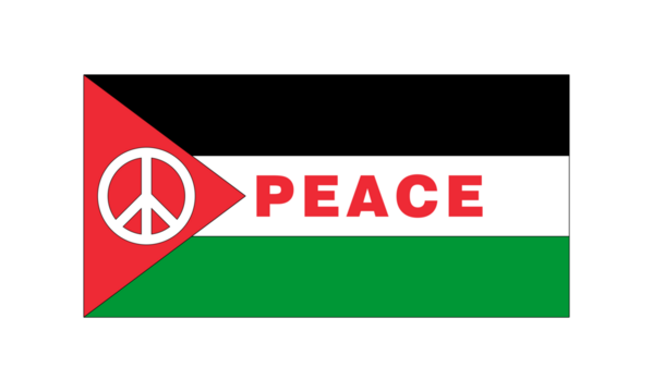 flag of Palestine, colors of the Palestinian flag and the symbol of peace, for the end of all wars and conflicts for the peace of all the peoples of this territory. truce