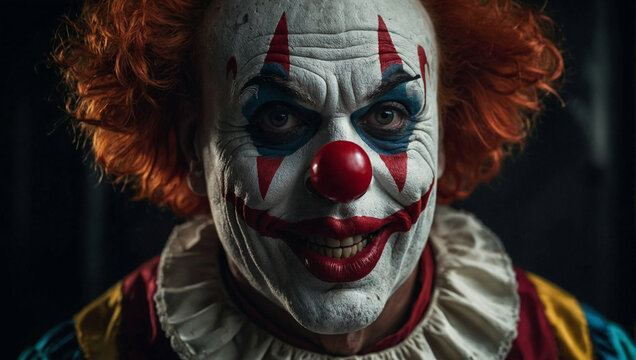 portrait of a scary clown