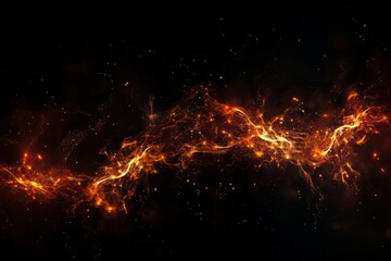 Fototapeta na wymiar A black background with fiery sparks