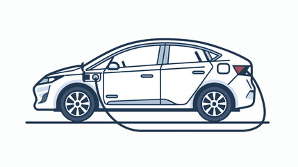 Electric car icon. Outline electric car vector icon