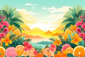 Fototapeta na wymiar A delightful and vibrant summer background that sets the perfect mood