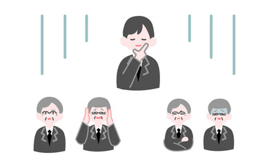 問題を起こす若手社員に悩むシニア会社員たち