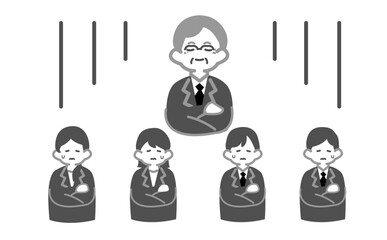 問題を起こすシニア会社員に悩む若手会社員たち