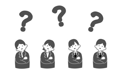 分からなくなる若手社員たちのイラスト