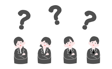 分からなくなる若手社員たちのイラスト