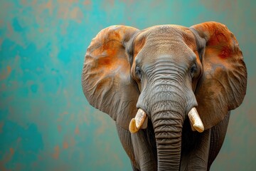 Colorful Studio Portrait: Magnificent Elephant