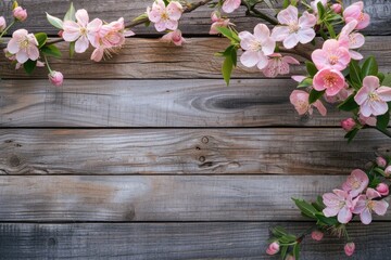 Naklejka na ściany i meble Woodland Blossoms: Spring Flowers on Textured Background