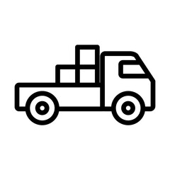Delivery van Vector Line Icon Design