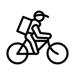 Bicycle courier Vector Line Icon Design