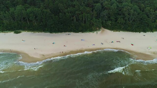 Beach Baltic Sea Lukecin Plaza Morze Baltyckiea Aerial View Poland
