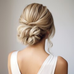 Fototapeta premium wedding hairstyle, back view, wedding