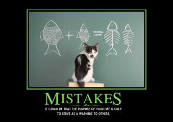 Mistakes Funny Demotivational Quote Wall Print, Quote Wall Art Digital Print Download, Digital...