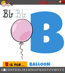 letter B from alphabet with cartoon balloon object
