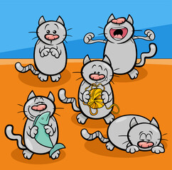 cats and kittens animal characters cartoon illustration - 783036095