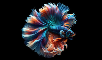 Beautiful colored Thai fighting fish beautiful fish
