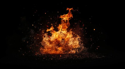 Fototapeta na wymiar A Dramatic Fiery Explosion