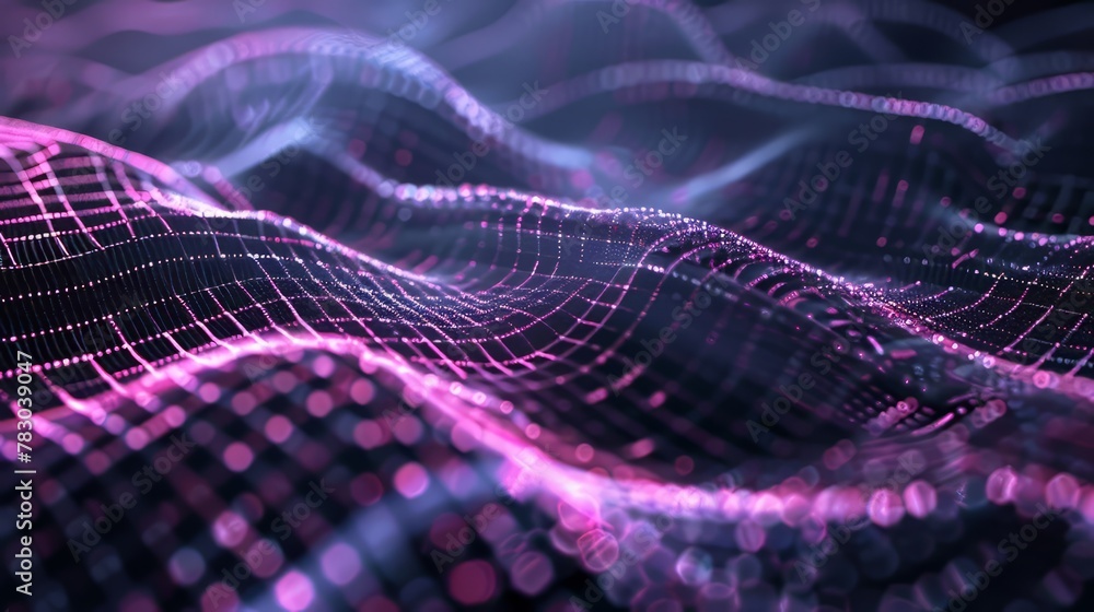 Poster abstract digital grid background with layers of transparency and opacity