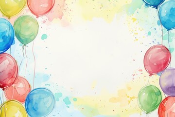 Sweet Pastel Balloons Surrounding Empty Area