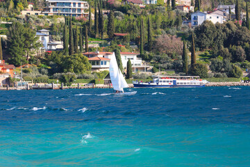 Yachts on the lake Garda