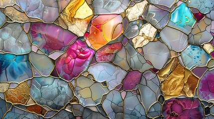 mosaic pattern, silver,rubin,diamond and gold