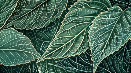 Botanical illustration of intricate leaf patterns