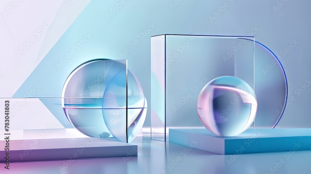 Poster chic glassmorphism composition with sleek typography and minimalistic layout