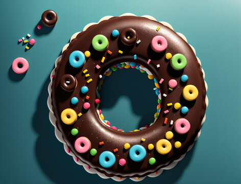 The image appears to be a donut with sprinkles on it.