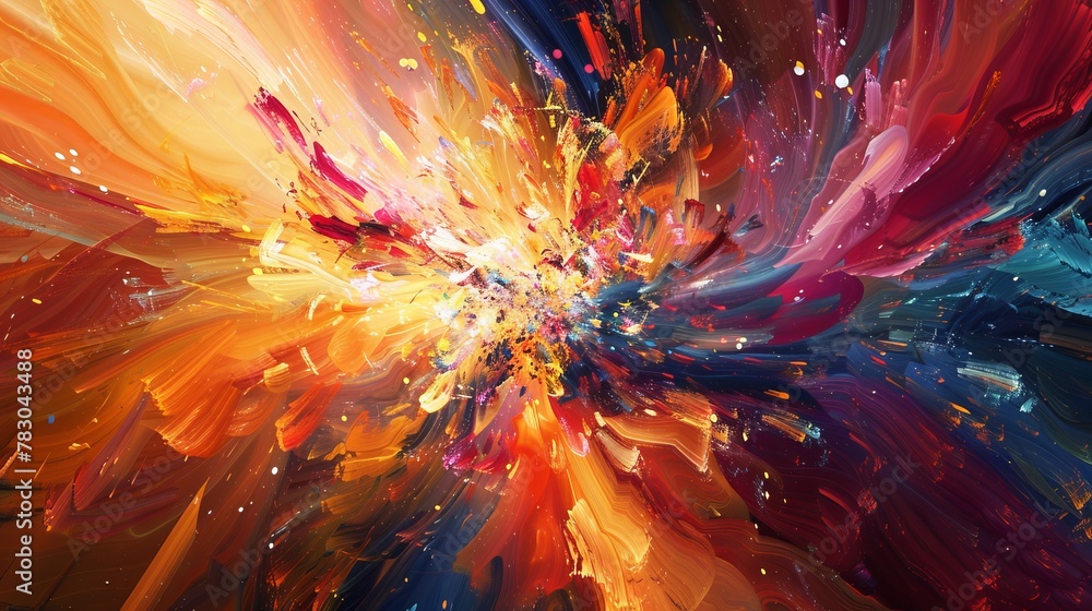 Poster dynamic explosion of color and light capturing attention and imagination