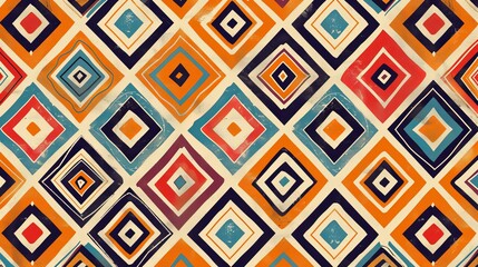 Dynamic and lively pattern with geometric motifs