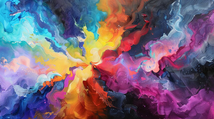 Dynamic abstract colorful composition. Vivid color background.