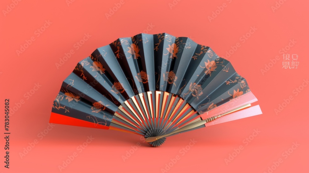 Wall mural Paper fans with 3D rendering in Chinese style. For performances, weddings, and other special occasions. - Wall murals
