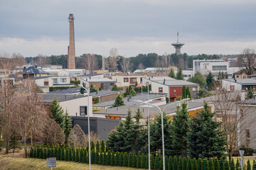 Medium income family residential area with private homes in sub urban city part