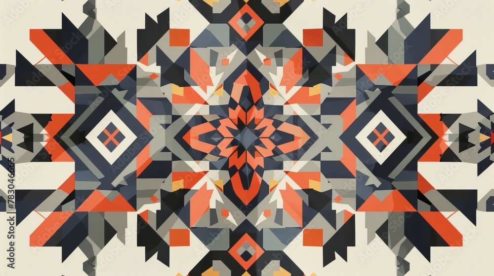 Poster minimalist geometric pattern design with symmetrical arrangements