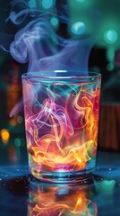 Capture the magic of color-changing cups in action! Show a close-up shot of a cup transforming its hue and design based on the mood of the drinker - obrazy, fototapety, plakaty
