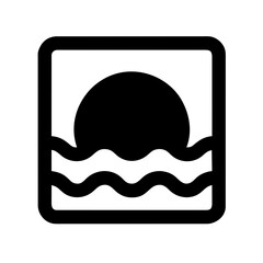 Ocean Wave icon vector graphics element silhouette sign symbol illustration on a Transparent Background