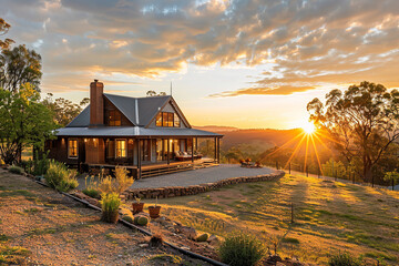 real estate agent captures stunning photographs of a property at golden hour, enhancing its appeal to prospective buyers