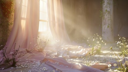 Soft, romantic glow and delicate textures create an intimate, ethereal atmosphere