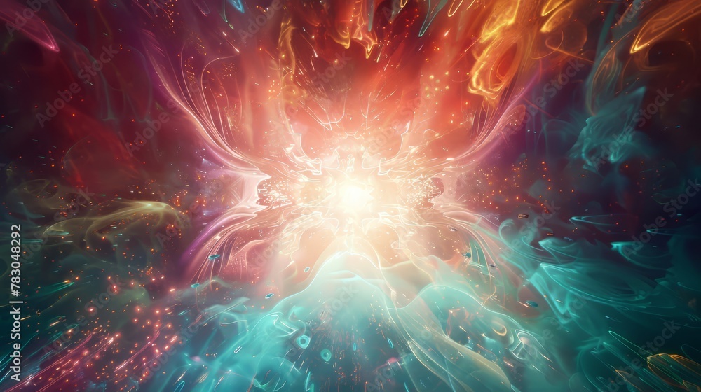 Poster sublime 3d glow emanating from a divine source