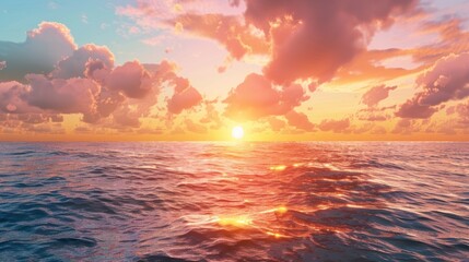 sunrise in the sea, beautiful sunrise above the sea landscape background .AI generated