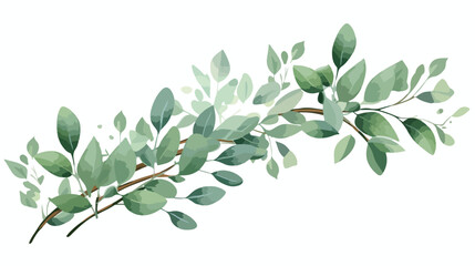 Eucalyptus Vector. Decorative Vector Leaves and Bra