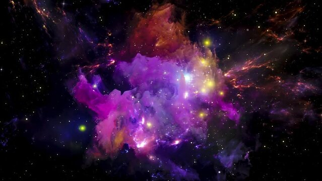 Galaxy and Nebula. Abstract space background. Endless universe with stars and galaxies in outer space. Cosmos art. Motion design.
