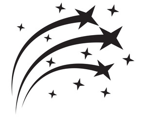 Obraz premium Abstract silhouette of shooting star. Shooting stars icon vector set. Meteorite and comet symbols. Flying comet with tail, falling meteor, abstract galaxy element. Cosmic shine. star vector design.
